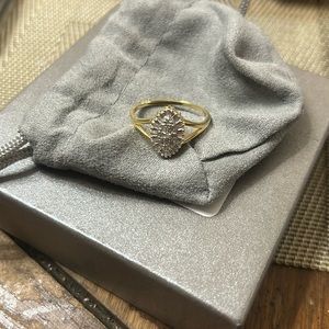 Gold ring14k size 10 with a marquee cluster